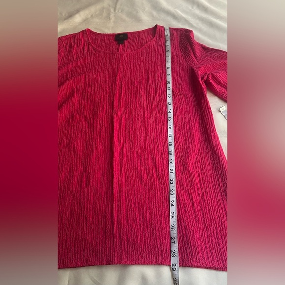 JM Collection Vibrant Coral Blouse with Button Details - Picture 9 of 11